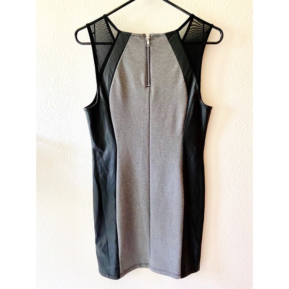 H&M Leather Mesh Inset Bodycon Dress - Picture 2 of 4